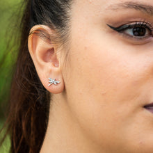 Load image into Gallery viewer, Tiny Dragonfly Stud Earrings. 925 Sterling Silver