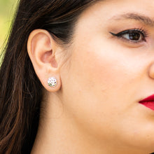 Load image into Gallery viewer, Small, round sterling silver ajoure stud earrings.