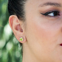 Load image into Gallery viewer, Peridot Sterling Silver Stud Earrings