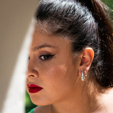 Load image into Gallery viewer, Ethnic style, patterned hoop earrings.