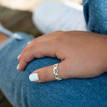 Load image into Gallery viewer, Open Hearts Sterling Silver Eternity Ring