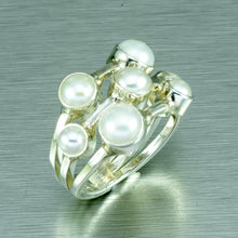 Load image into Gallery viewer, Multi Pearl Sterling Silver Ring