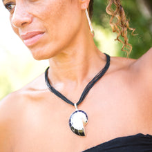 Load image into Gallery viewer, Large Black Nautilus Shell Pendant - Gemstonz Silver
