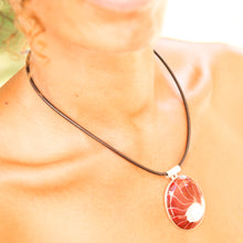 Load image into Gallery viewer, Oval, red shell silver pendant - Gemstonz Silver