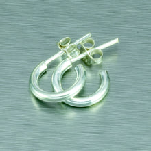 Load image into Gallery viewer, Tiny silver hoops