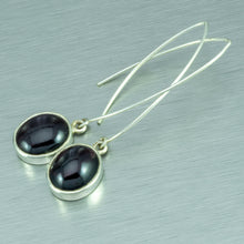 Load image into Gallery viewer, Long Garnet Sterling Silver Earrings