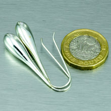 Cargar imagen en el visor de la galería, Long sterling silver teardrop earrings