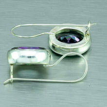 Load image into Gallery viewer, Mystic Topaz Large Oval Earrings. 92.5% Sterling Silver