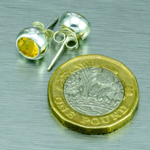 Load image into Gallery viewer, Citrine stud earrings
