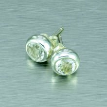 Load image into Gallery viewer, Rock Crystal Stud Earrings, 925 Sterling Silver.