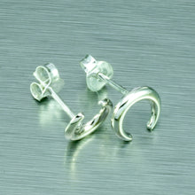 Load image into Gallery viewer, Crescent moon tiny silver studs