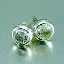 Load image into Gallery viewer, Rock Crystal Stud Earrings, 925 Sterling Silver.