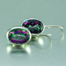 Load image into Gallery viewer, Mystic Topaz Large Oval Earrings. 92.5% Sterling Silver