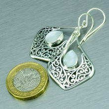 Load image into Gallery viewer, Mother of Pearl Balinese Sterling Silver Earrings