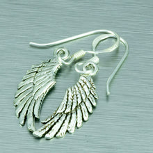 Load image into Gallery viewer, Small silver angel wing earrings