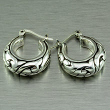 Load image into Gallery viewer, Ethnic Silver Huggie Earrings