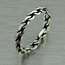 Load image into Gallery viewer, Oxidized silver band ring