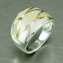 Load image into Gallery viewer, Mother-of-Pearl Inlay Ring, 925 Sterling Silver