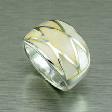 Load image into Gallery viewer, White Mother-of-Pearl Sterling Silver Ring