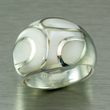 Load image into Gallery viewer, Mother-of-Pearl Inlay Sterling Silver Ring