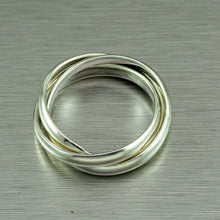Cargar imagen en el visor de la galería, Anillo de bodas ruso de plata esterlina (3 mm)
