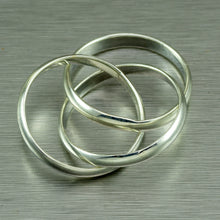 Cargar imagen en el visor de la galería, Anillo de bodas ruso de plata esterlina (3 mm)