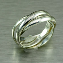 Cargar imagen en el visor de la galería, Anillo de bodas ruso de plata esterlina (3 mm)