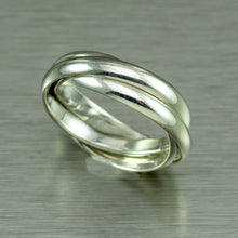 Cargar imagen en el visor de la galería, Anillo de bodas ruso de plata esterlina (3 mm)