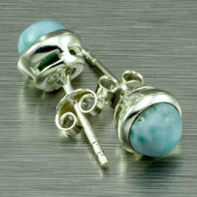 Load image into Gallery viewer, 7mm Larimar stud earrings