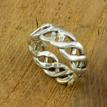 Load image into Gallery viewer, Open plaited mens  925 silver ring