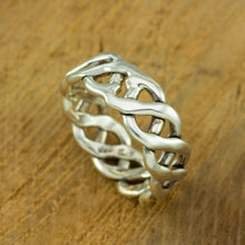 Load image into Gallery viewer, Open plaited mens  925 silver ring