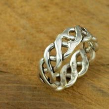 Load image into Gallery viewer, Open plaited mens  925 silver ring