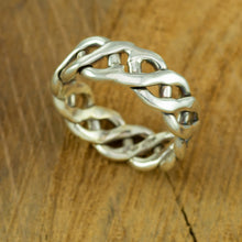 Load image into Gallery viewer, Open plaited mens  925 silver ring