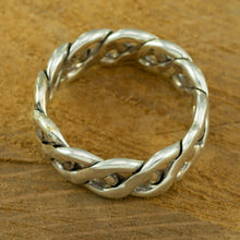 Load image into Gallery viewer, Open plaited mens  925 silver ring
