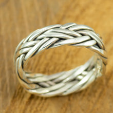 Load image into Gallery viewer, Men's Sterling Silver Interwoven Ring
