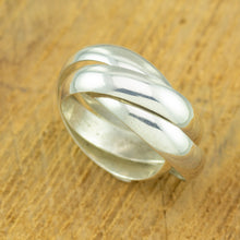 Load image into Gallery viewer, Men's four banded silver ring