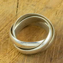 Load image into Gallery viewer, Men's four banded silver ring