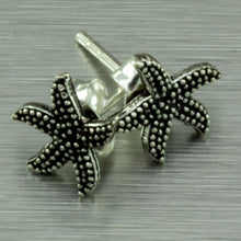 Load image into Gallery viewer, Starfish oxidised silver studs