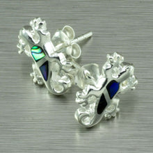 Load image into Gallery viewer, Abalone Gecko Earrings, 925 Sterling Silver