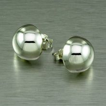 Load image into Gallery viewer, 15mm half ball sterling silver flat backed stud earring.