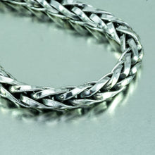 Load image into Gallery viewer, Balinese handmade wheat link sterling silver bracelet