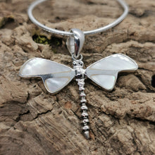 Load image into Gallery viewer, Mother of Pearl Dragonfly Necklace