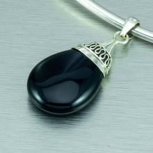 Load image into Gallery viewer, Onyx 'Bali' pebble pendant