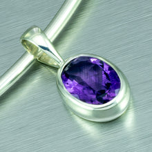 Load image into Gallery viewer, Amethyst sterling silver pendant
