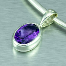 Load image into Gallery viewer, Amethyst sterling silver pendant