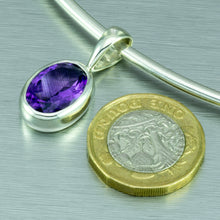 Load image into Gallery viewer, Amethyst sterling silver pendant