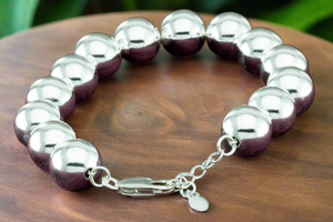 Large Ball Sterling Silver Bracelet