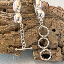 Load image into Gallery viewer, Large Multistone Rose Quartz Bracelet, 925 Sterling Silver