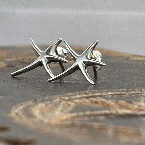 Starfish Stud Earrings, 925 Sterling Silver