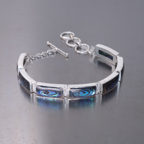 Paua Shell Bracelet, 925 Sterling Silver